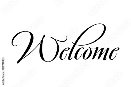 手書き風の筆記体で書いた、Welcome（ようこそ）の文字（カリグラフィー）
