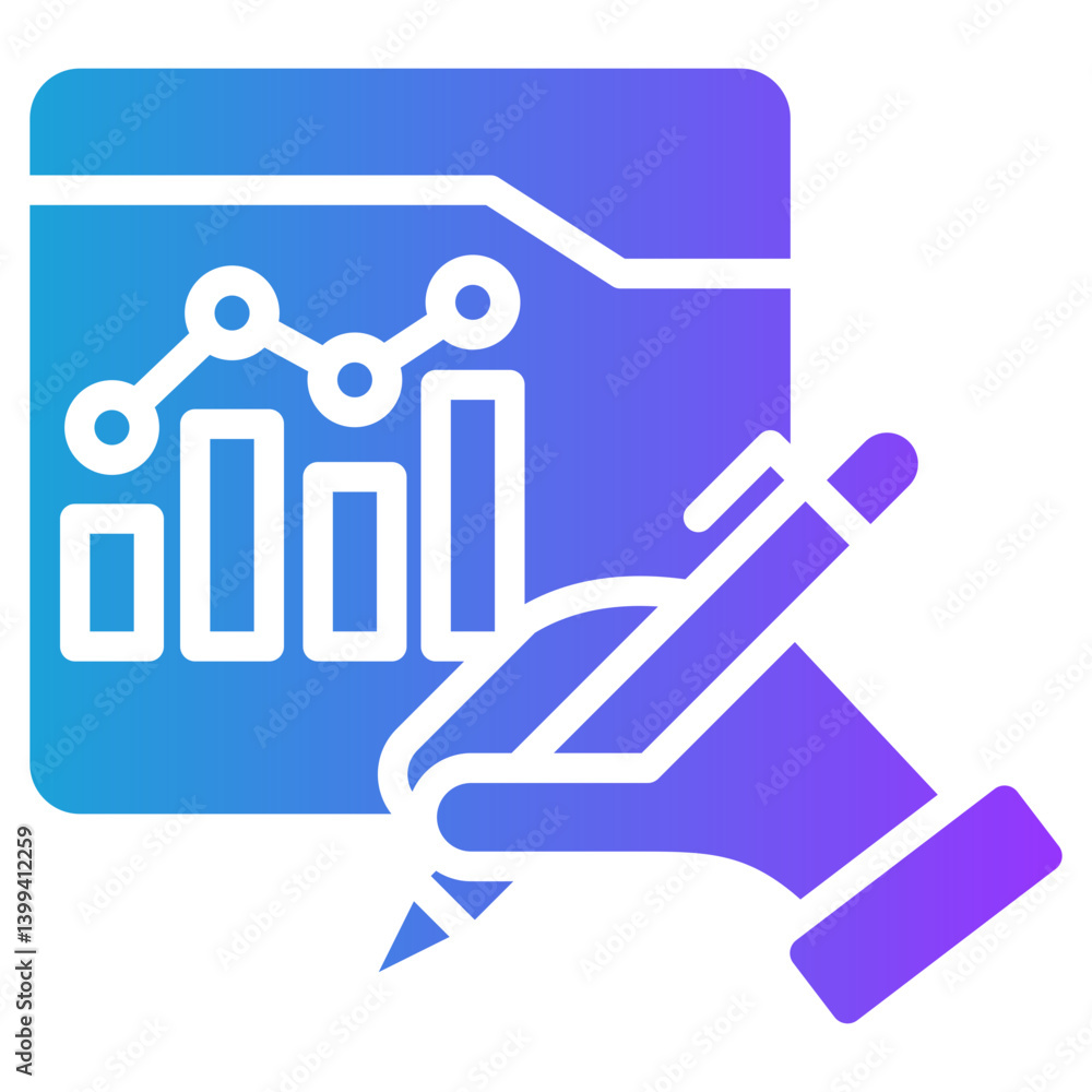 Web Statistics glyph gradient icon Web Statistics glyph gradient icon