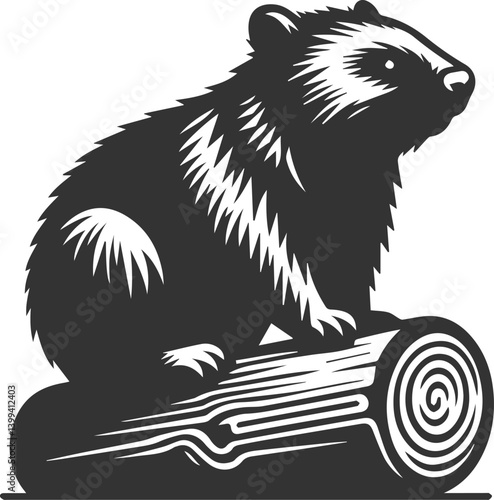 Vector wombat animal silhouette