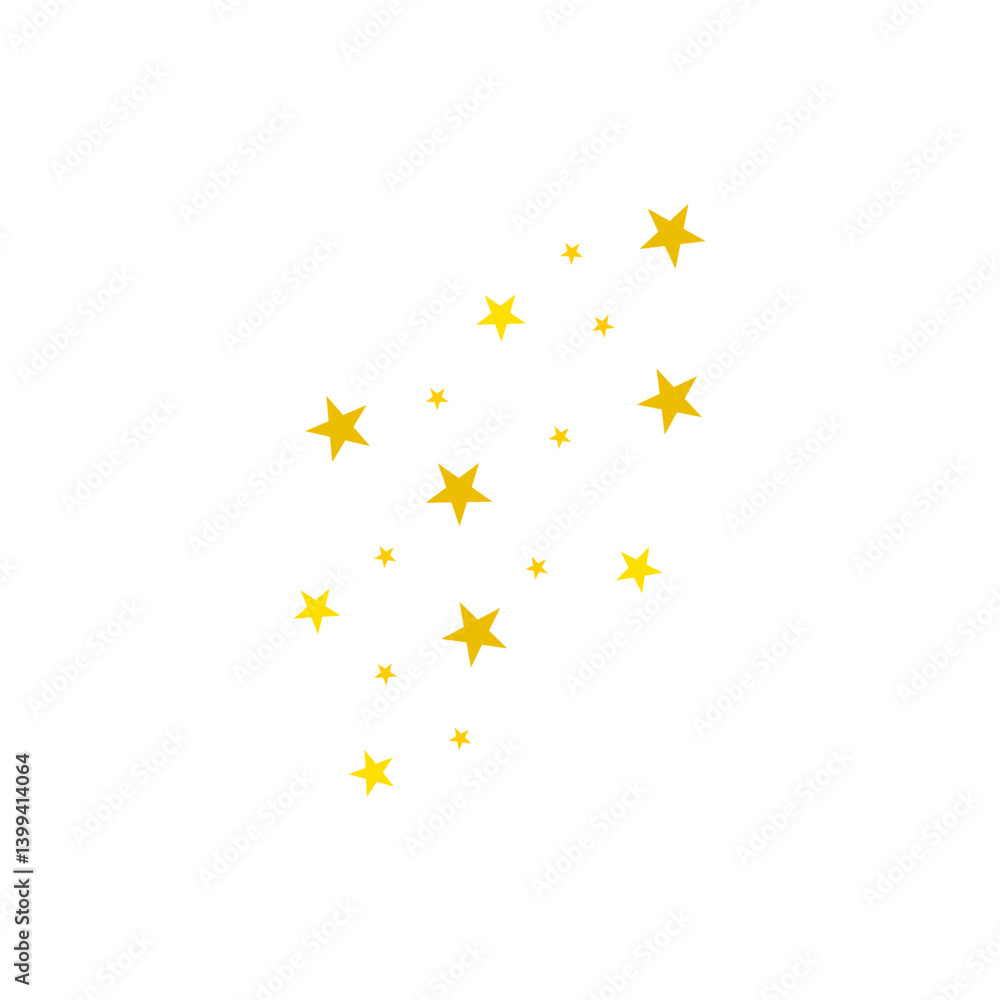 Golden star confetti pattern. Bright firework, decoration twinkle, shiny flash. Golden star confetti pattern. Bright firework, decoration twinkle, shiny flash.