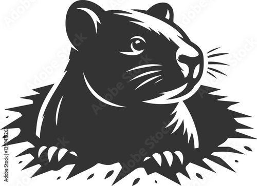 Wallpaper Mural Vector wombat animal silhouette Torontodigital.ca