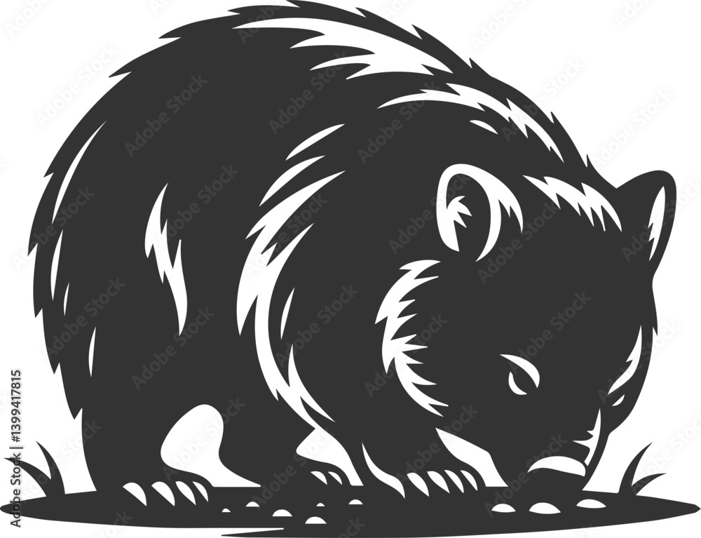 Fototapeta premium Vector wombat animal silhouette