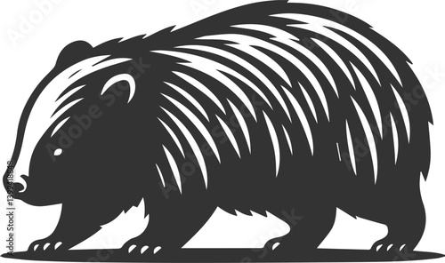 Vector wombat animal silhouette