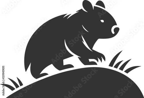 Vector wombat animal silhouette