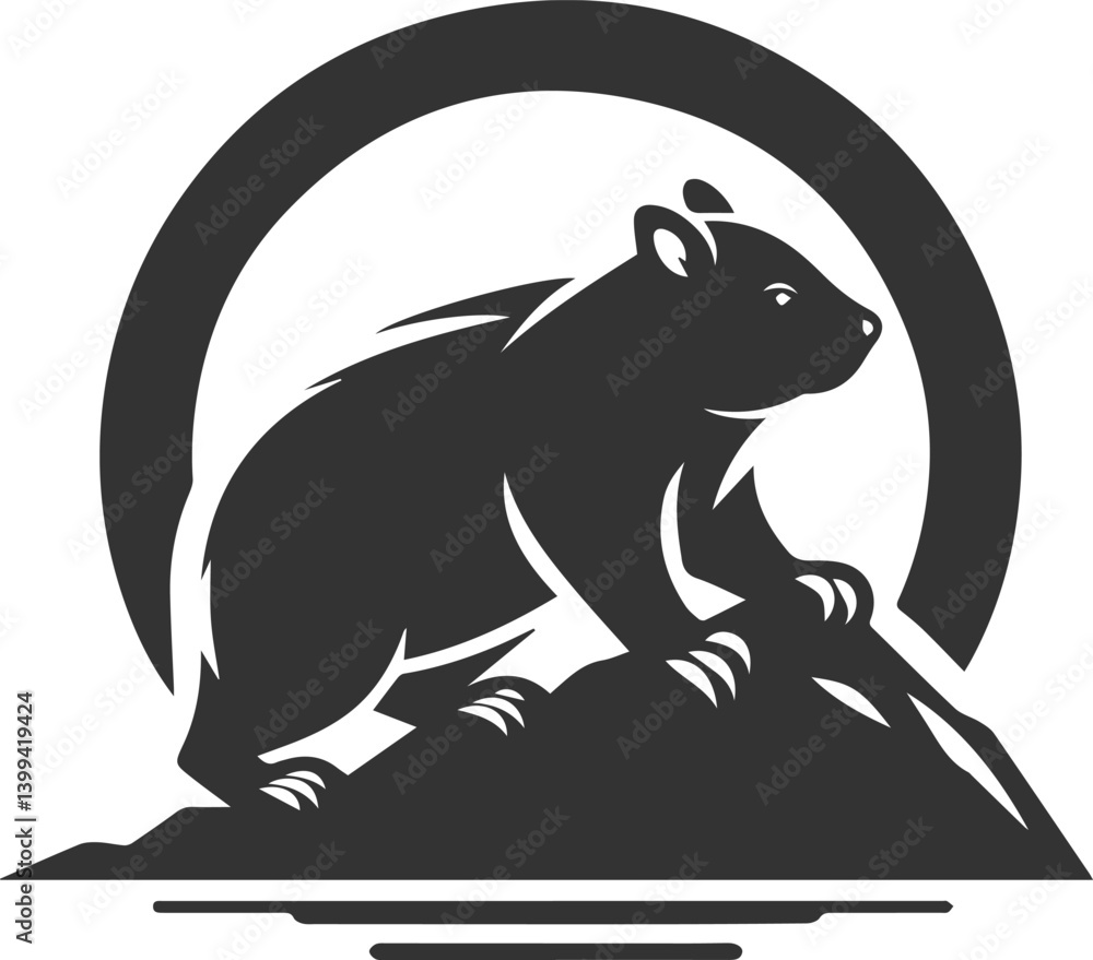 Fototapeta premium Vector wombat animal silhouette