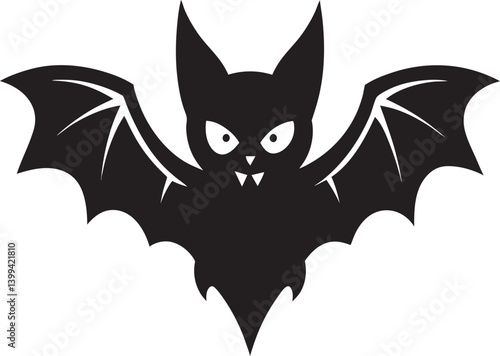 bat on a white background
