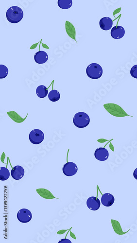 Seamless pattern of blueberries
