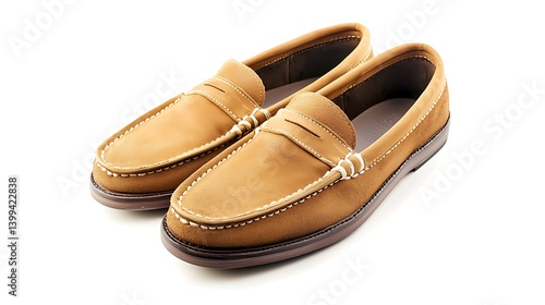 Wallpaper Mural Two tan loafers with white stitching Torontodigital.ca