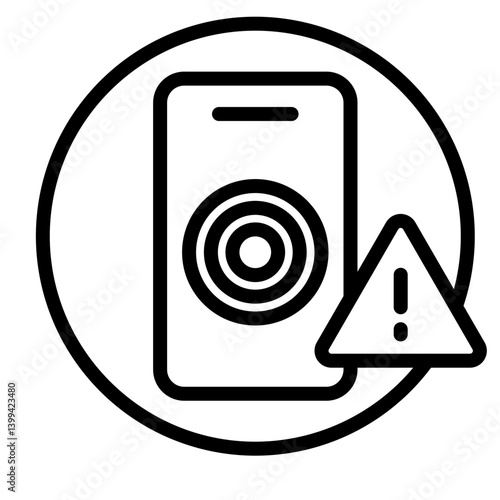 News Broadcast on Earthquake Vector Line Icon Design