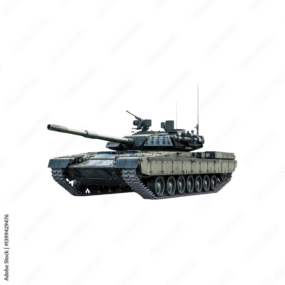 Modern Main Battle Tank, Powerful Military Vehicle, Armored Fighting Machine Modern Main Battle Tank, Powerful Military Vehicle, Armored Fighting Machine
