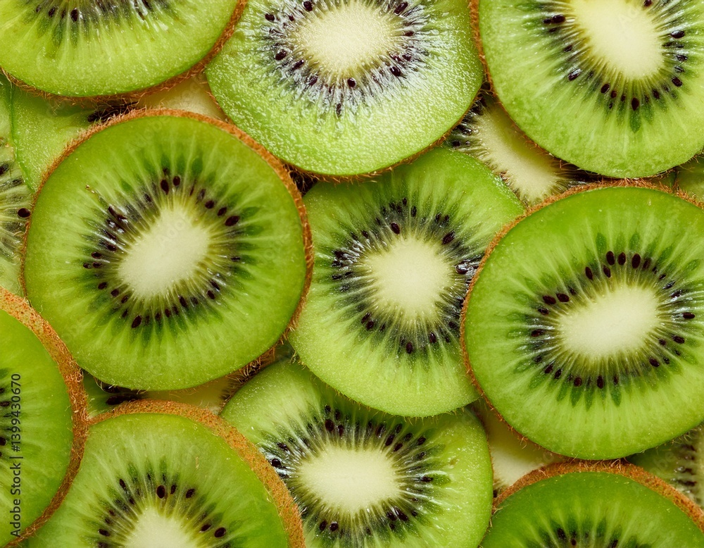 Fresh kiwi slices pattern background Fresh kiwi slices pattern background