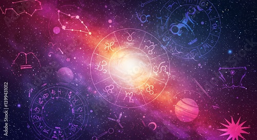 Cosmic Dance of the Zodiac AI Generated