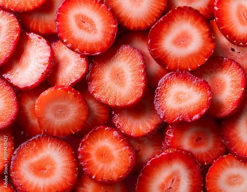 Fresh strawberry slices pattern background
