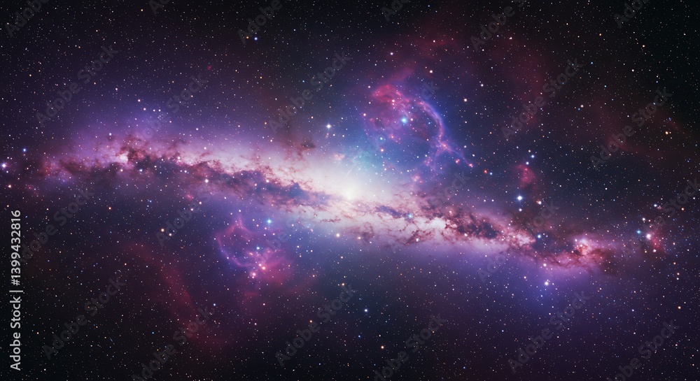 Naklejka premium Cosmic Tapestry of Stardust AI Generated