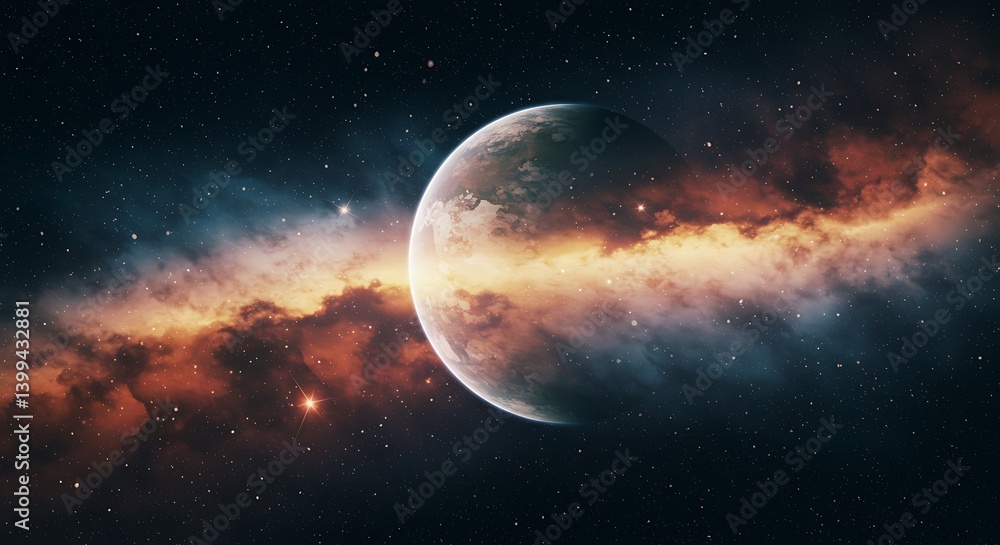 Obraz premium Cosmic Embrace AI Generated