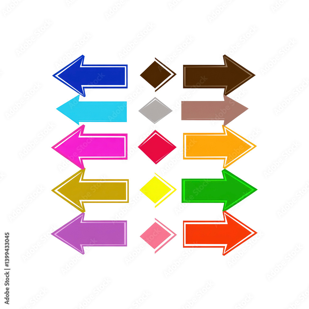 Colorful Arrows and Shapes A Collection of Directional Graphic Elements Colorful Arrows and Shapes A Collection of Directional Graphic Elements