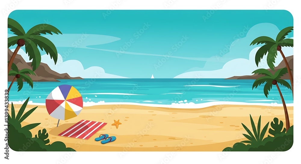 Obraz premium Tropical Tranquility AI Generated