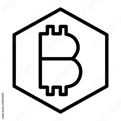 Crypto Passive Income Vector Line Icon Design