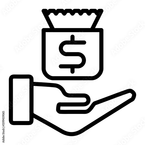 Sponsorship Income Vector Line Icon Design