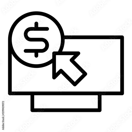 PPC Advertising Vector Line Icon Design