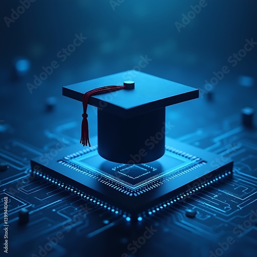 E-Learning Enhancing Education Through Digital Platforms,symbolizing the merging of academic success and technological innovation