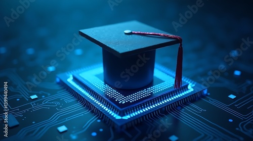 E-Learning Enhancing Education Through Digital Platforms,symbolizing the merging of academic success and technological innovation