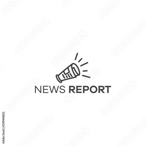 dual meaning news report logo vector 