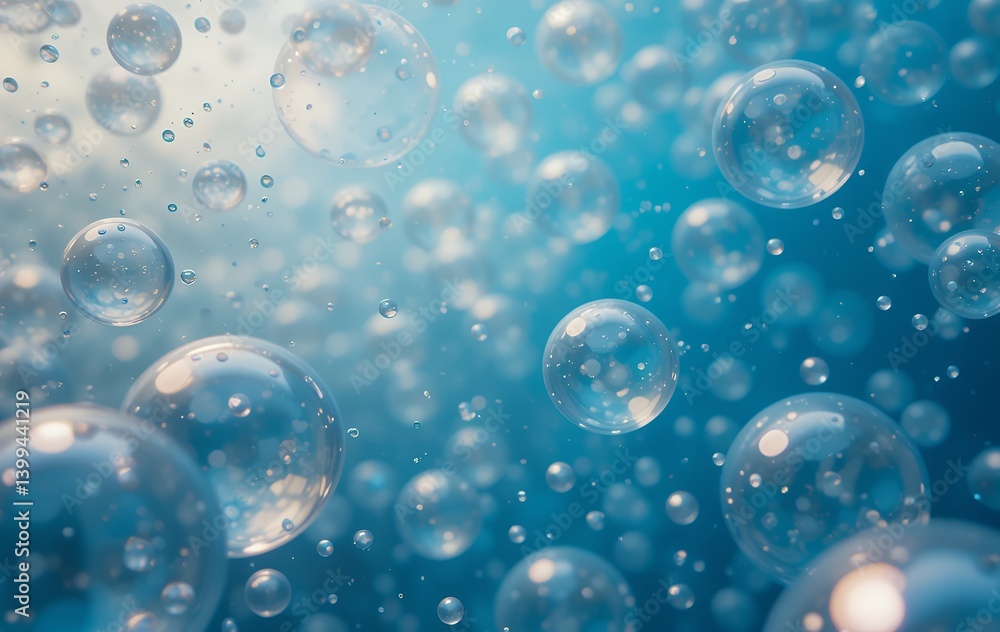 Ephemeral Spheres: A Serene Symphony of Bubbles Floating in Aqua Space Ephemeral Spheres: A Serene Symphony of Bubbles Floating in Aqua Space