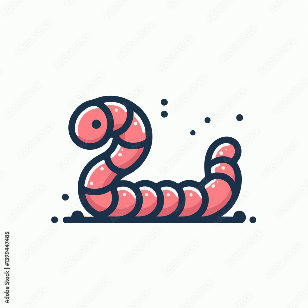 Obraz premium cute worm vector illustration 