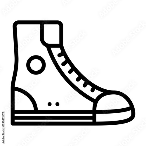 high top sneakers outline icon. sneakers black line illustration.