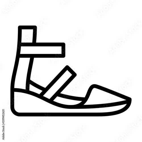 wedges outline icon. shoes black line illustration.