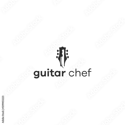 dual meaning guitar cheflogo vector