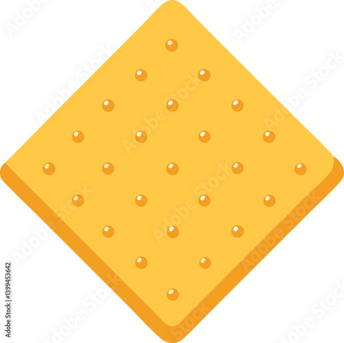 Delicious food vector artwork illustration of a single saltine cracker