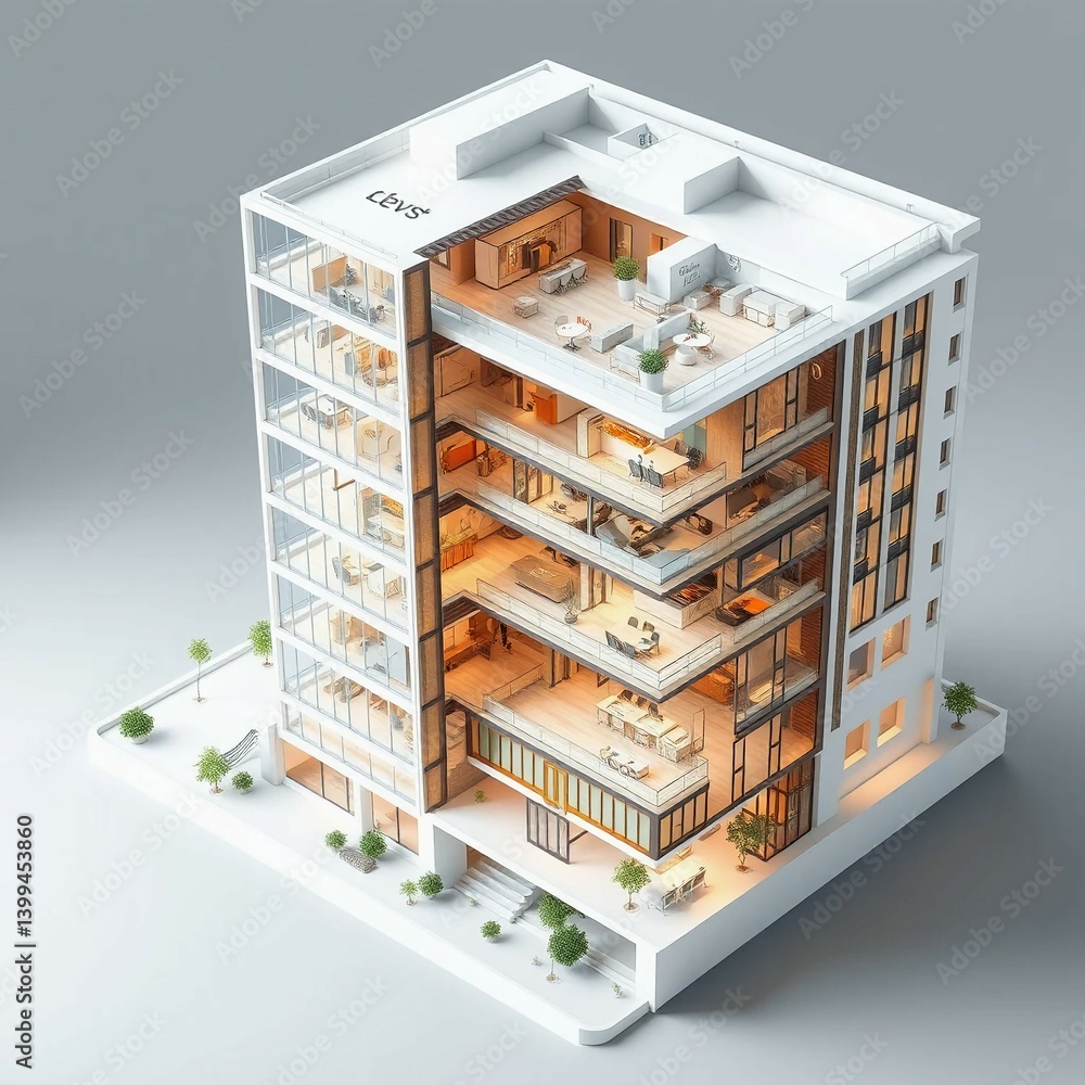 Modern residential building architecture design in London city Modern residential building architecture design in London city