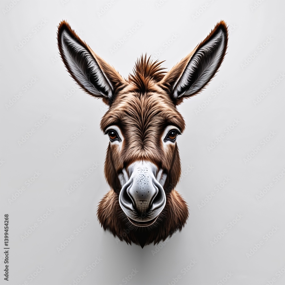 Donkey 3d logo concept art design in plain white background Donkey 3d logo concept art design in plain white background