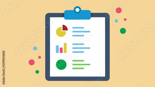 Results Report A clipboard displaying a colorful report summarizing microbiome health with icons indicating levels of beneficial and harmful bacteria.