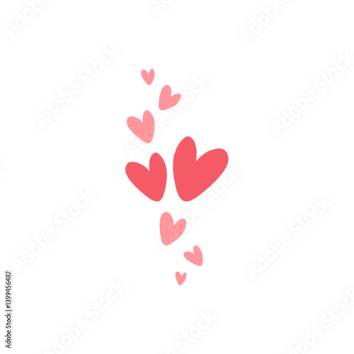 Pink heart icon. Vector illustration for valentine day