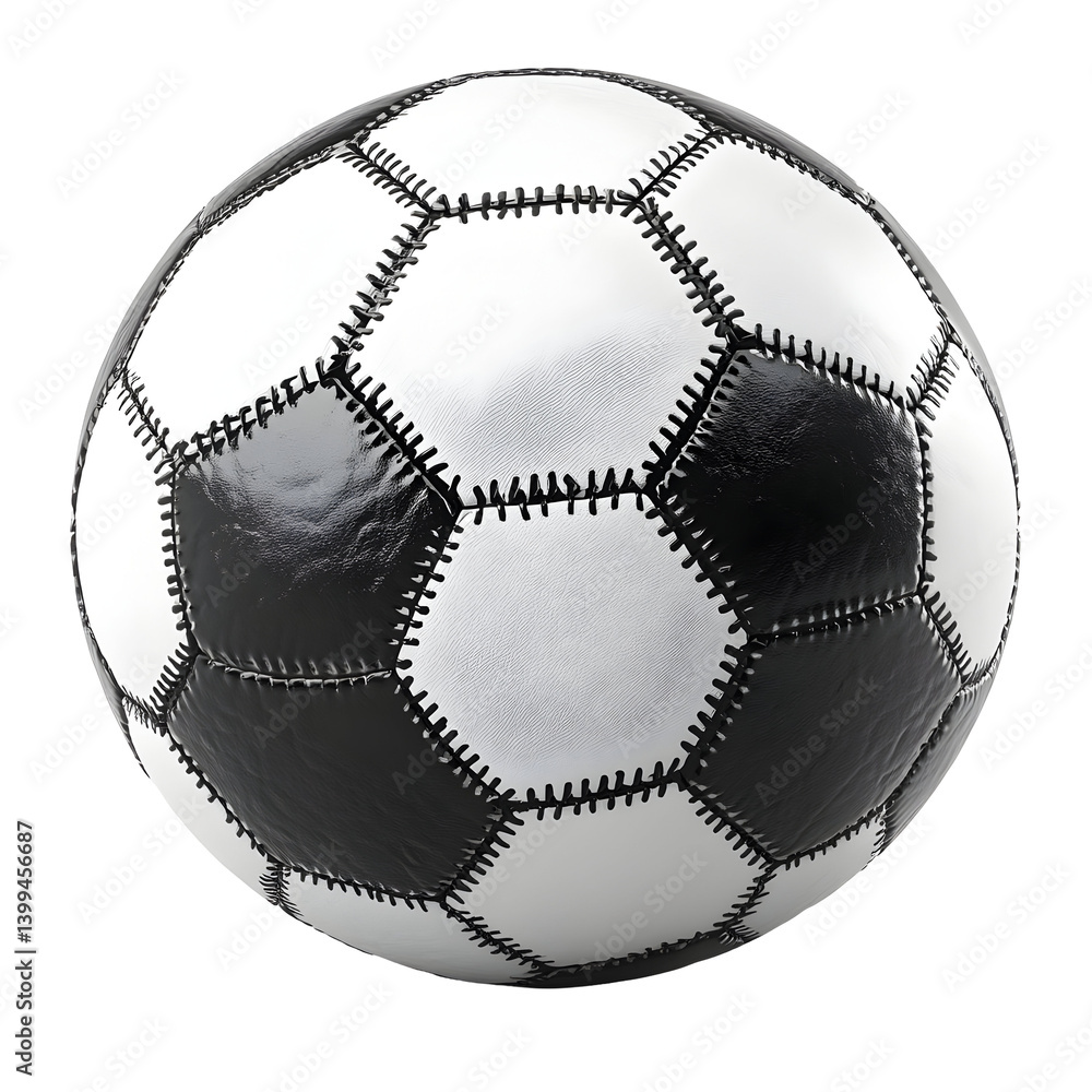 Black and White Soccer Ball 3D Render Black and White Soccer Ball 3D Render