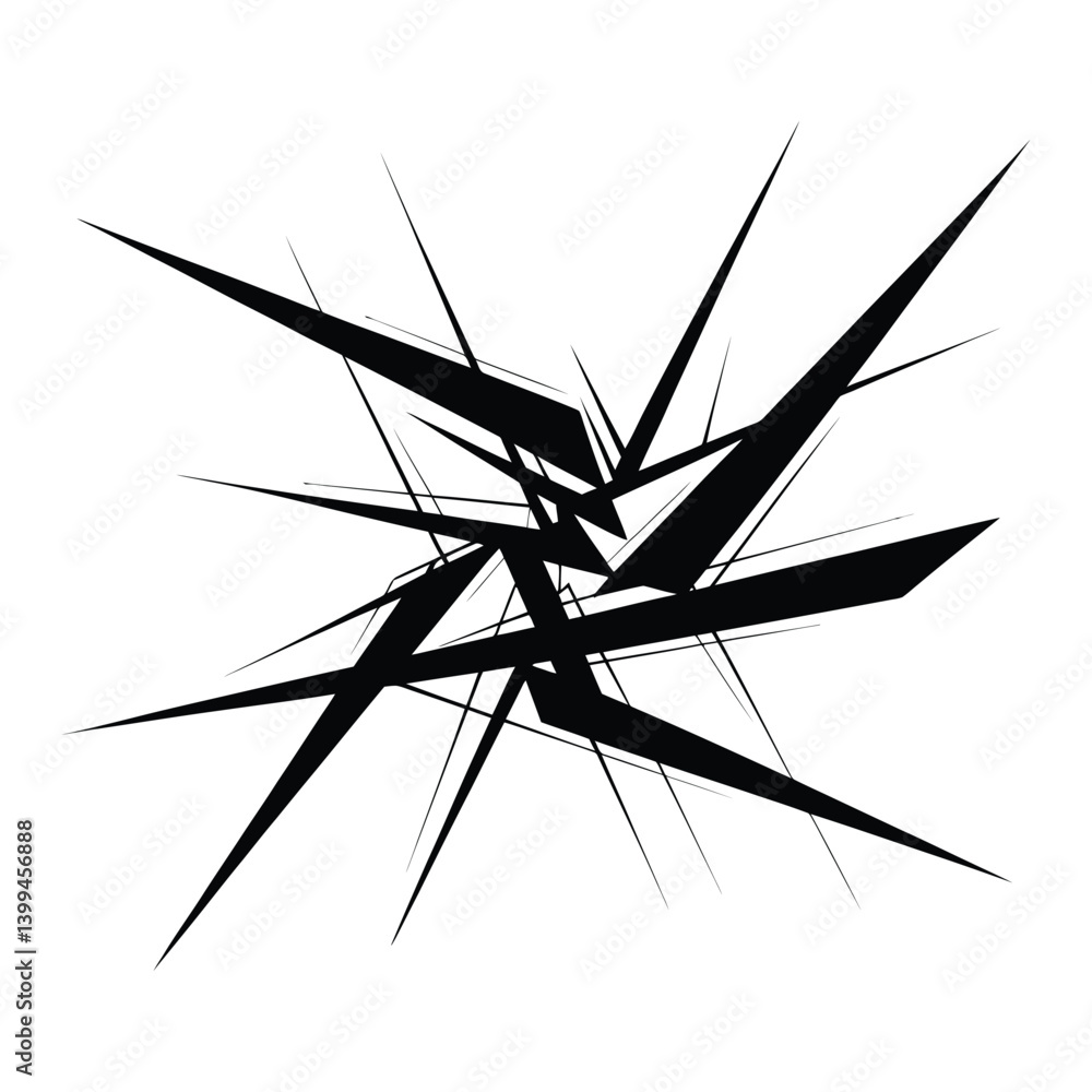 Intersecting Lines Abstract Line Art, Silhouette, Vector, Icon, Logo, White Background. Intersecting Lines Abstract Line Art, Silhouette, Vector, Icon, Logo, White Background.