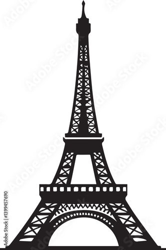 Eiffel tower black and white vector