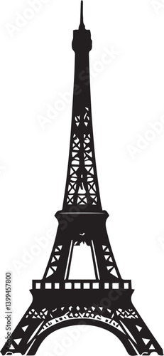Eiffel tower black and white vector