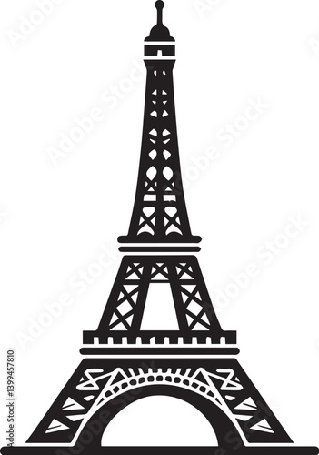 Eiffel tower black and white vector