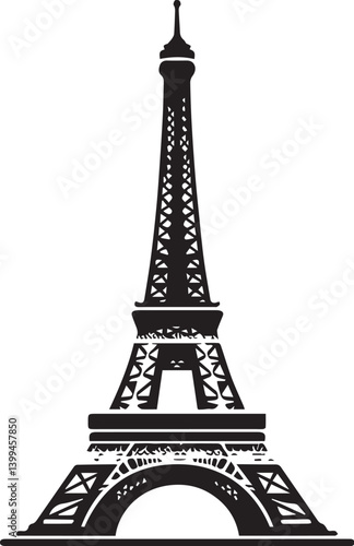 Eiffel tower black and white vector