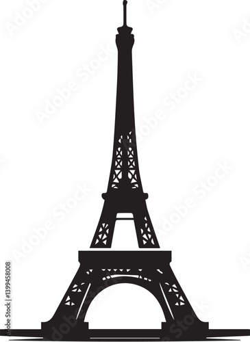 Eiffel tower black and white vector