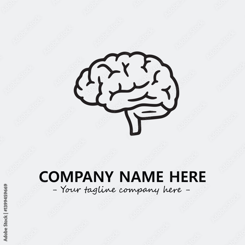 Brain illustration black and white for logo company vector image
Brain illustration black and white for logo company vector image