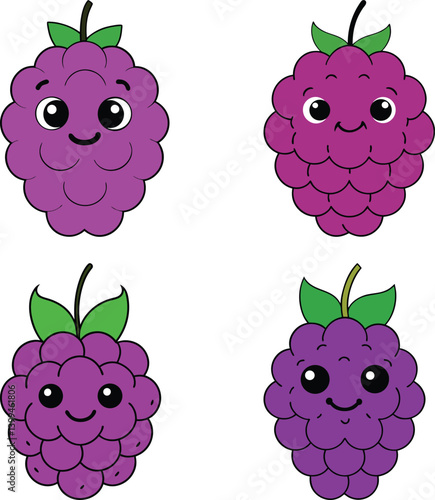 Cute marionberry cartoon vector