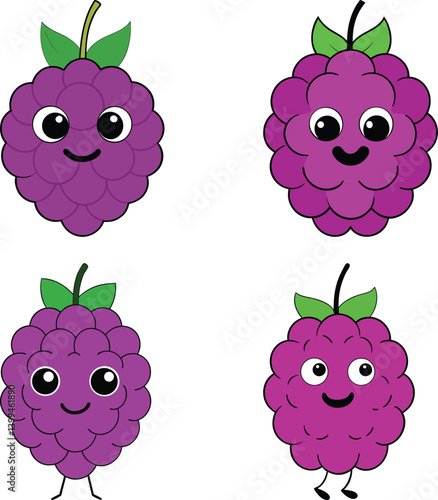 Cute marionberry cartoon vector