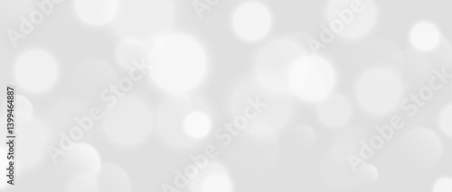 Obraz na płótnie White bokeh, blurred grey background with sparkling lights, blurry glitter effect. Bright soft abstract background. Vector illustration. w salonie