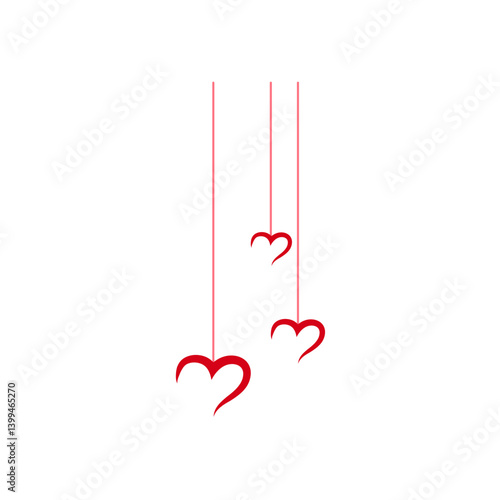 Hanging heart decoration for valentines day