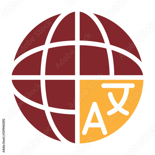 Multilingual Assistant Vector Glyph Two Colors Icon Design